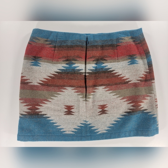 NEW America Eagle Skirt Women 8 Aztec Mini Woven Wool Blend Southwestern Tribal - Picture 7 of 10